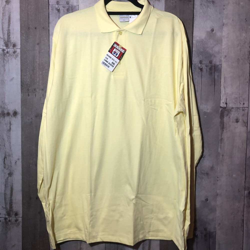 Long sleeve yellow polo shirt